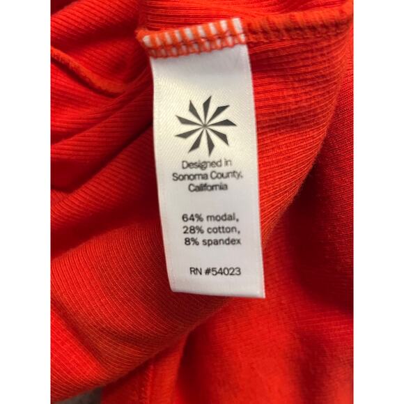 Athleta Sleeveless Button-Front Ribbed Maxi Dress – XS – Vibrant Red Orange - Picture 6 of 9